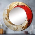 thumbnail image 1 of Designart "Subdued Red Pottery Spirals" Abstract Spirals Beige Large Round Mirror - Round Office Mirror Wall Decor - Modern Round Printed Mirror - 23" x 23", 1 of 6