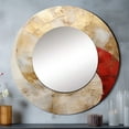 thumbnail image 1 of Designart "Subdued Red Pottery Spirals I" Abstract Spirals Rund Mirror For Wall Decor - Large Beige Round Print Mirror - Round Modern Mirror - Wall Mounted Round Large Mirror - 29" x 29", 1 of 6