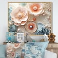 thumbnail image 1 of Designart "Submerged Bouquet Of Blue And White Corals I" Coastal Coral Under Water Floater Framed Canvas Wall Art, 1 of 5