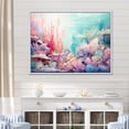 thumbnail image 1 of Designart "Submerged Coral Orchestra I" Coastal Coral Under Water Floater Framed Wall Art Living Room, 1 of 5