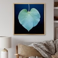 thumbnail image 1 of Designart "Subtle Leaf Impressions In Teal Tenderness II" Leaves Floater Framed Wall Art Living Room, 1 of 5