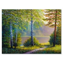 Designart ' Subtle Sunset Light Through The Trees I ' Traditional Canvas Wall Art Print