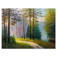 thumbnail image 1 of Designart ' Subtle Sunset Light Through The Trees II ' Lake House Canvas Wall Art Print, 1 of 4