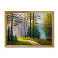 thumbnail image 1 of Designart 'Subtle Sunset Light Through The Trees II' Lake House Framed Art Print, 1 of 4