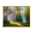 thumbnail image 1 of Designart 'Subtle Sunset Light Through The Trees II' Lake House Framed Canvas Wall Art Print, 1 of 5