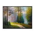 thumbnail image 1 of Designart 'Subtle Sunset Light Through The Trees II' Lake House Framed Canvas Wall Art Print, 1 of 5