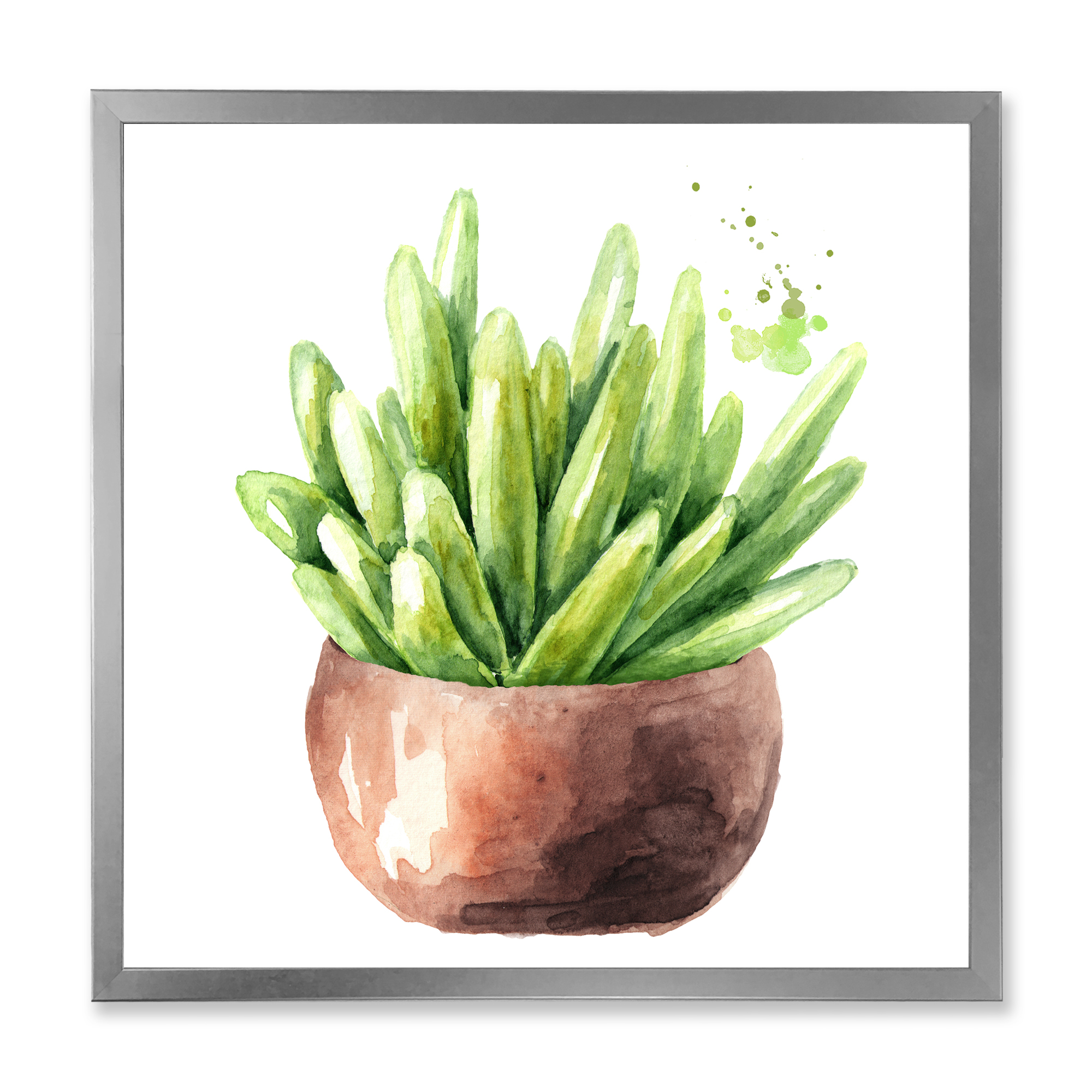 Designart 'Succulent Flower In Terracotta Clypot I' Traditional Framed Art Print
