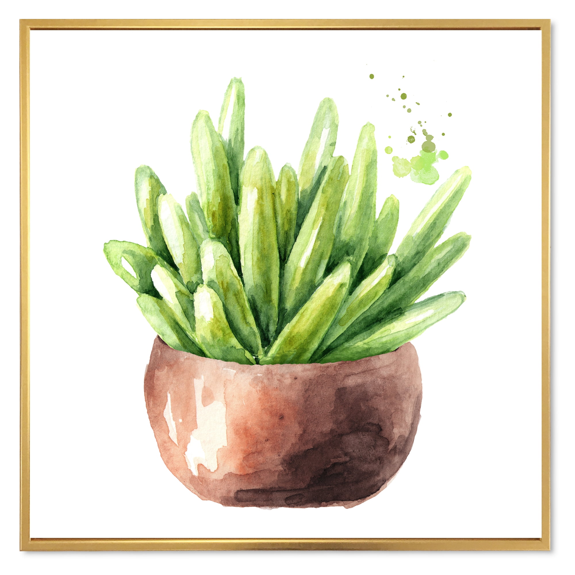 Designart 'Succulent Flower In Terracotta Clypot I' Traditional Framed Canvas Wall Art Print