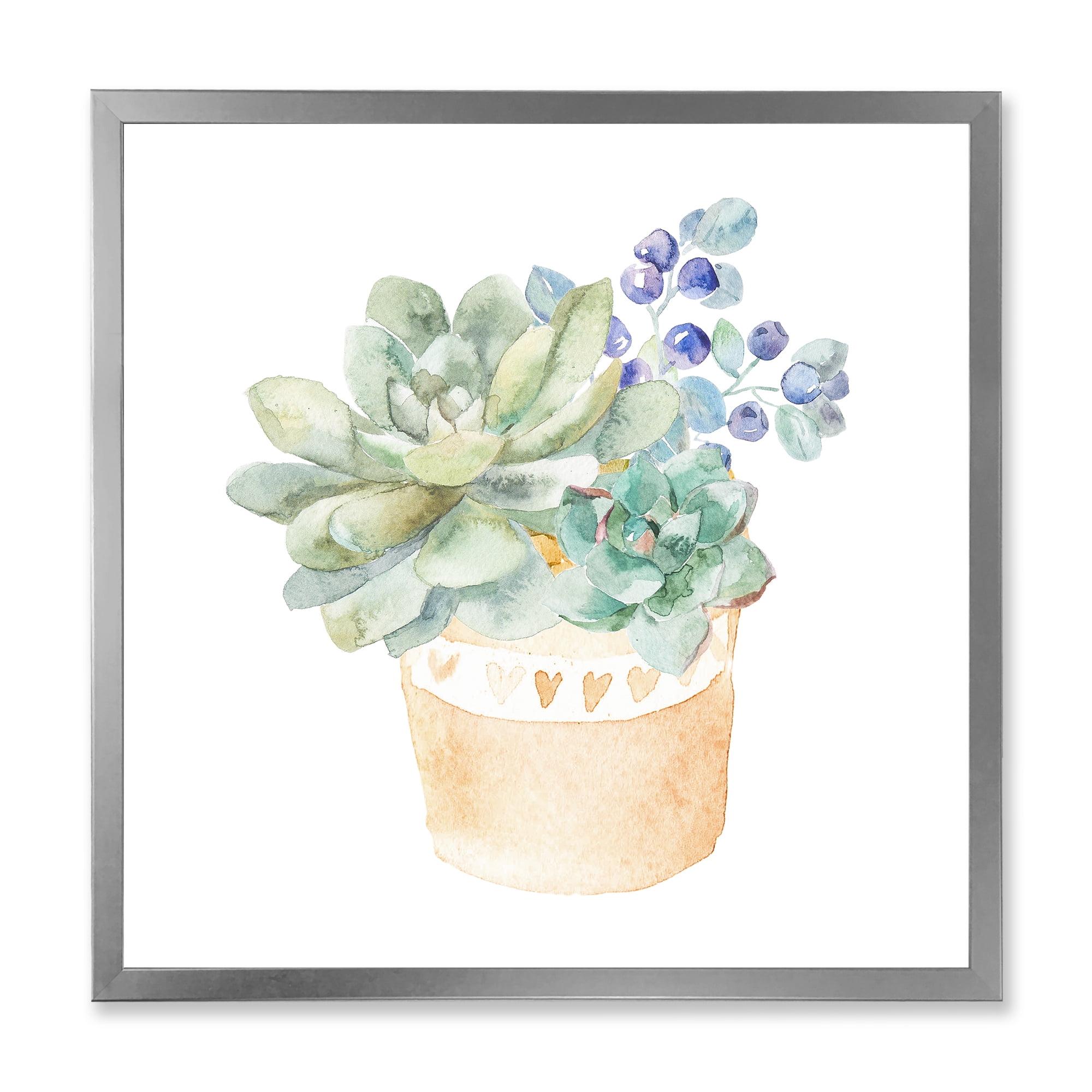 Designart 'Succulent Flower In Terracotta Clypot II' Traditional Framed Art Print