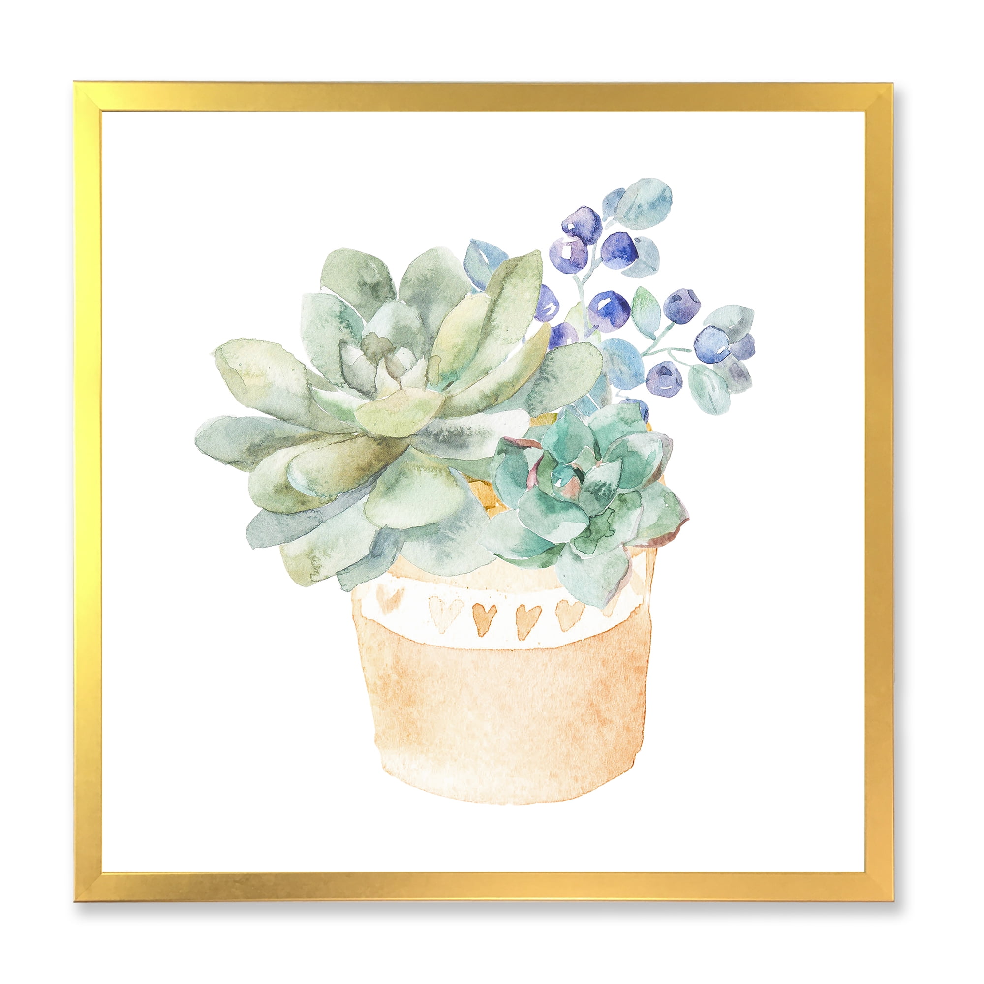 Designart 'Succulent Flower In Terracotta Clypot II' Traditional Framed Art Print