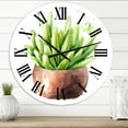 thumbnail image 1 of Designart 'Succulent Flower In Terracotta Pot I' Traditional Wall Clock, 1 of 5