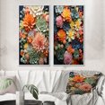 thumbnail image 1 of Designart "Succulent Flowers Orange & Pink III" Succulent Framed Wall Art Set Of 2 - Orange Floral Framed Canvas Set For Living Room Decor, 1 of 7