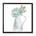 thumbnail image 1 of Designart 'Succulent Home Plant In Jug' Traditional Framed Art Print, 1 of 4