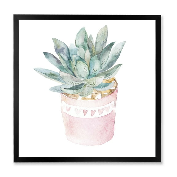 Designart 'Succulent and Cactus House Plants II' Farmhouse Framed Art Print