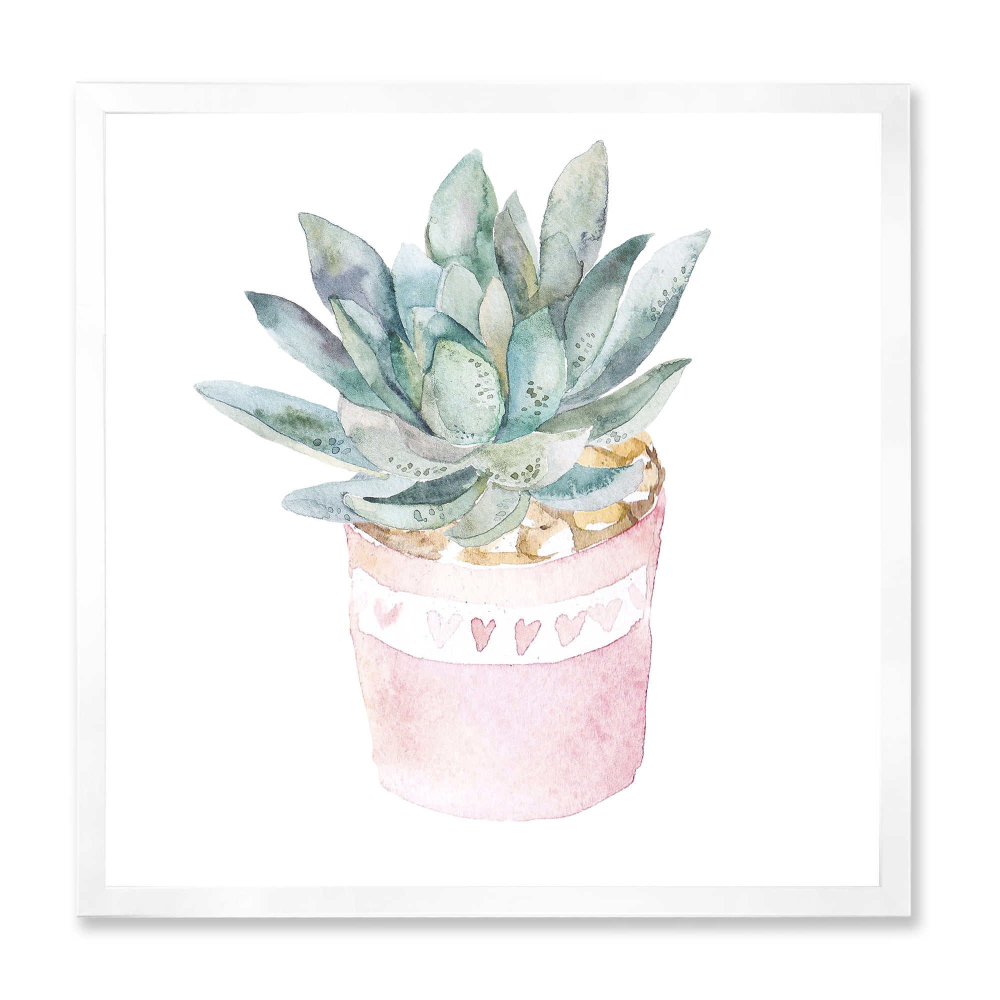 Designart 'Succulent and Cactus House Plants II' Farmhouse Framed Art Print