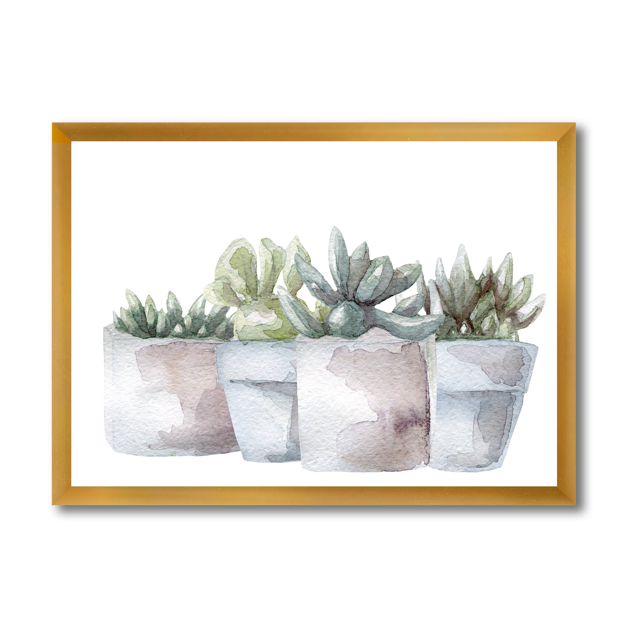 Designart 'Succulent and Cactus House Plants III' Farmhouse Framed Art Print