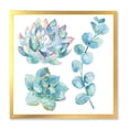 thumbnail image 1 of Designart 'Succulents and Eucalyptus Leaves' Traditional Framed Art Print, 1 of 4