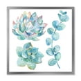 thumbnail image 1 of Designart 'Succulents and Eucalyptus Leaves' Traditional Framed Art Print, 1 of 4