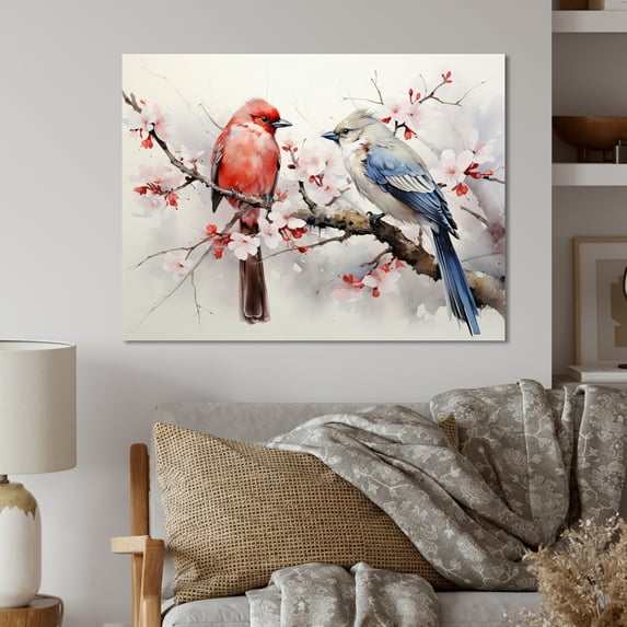 Designart "Sumi Bird Asian Painting V" Asian Art Metal Wall Art Prints