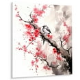 thumbnail image 1 of Designart "Sumi Bird Asian Painting VIII" Asian Metal Art Living Room, 1 of 5