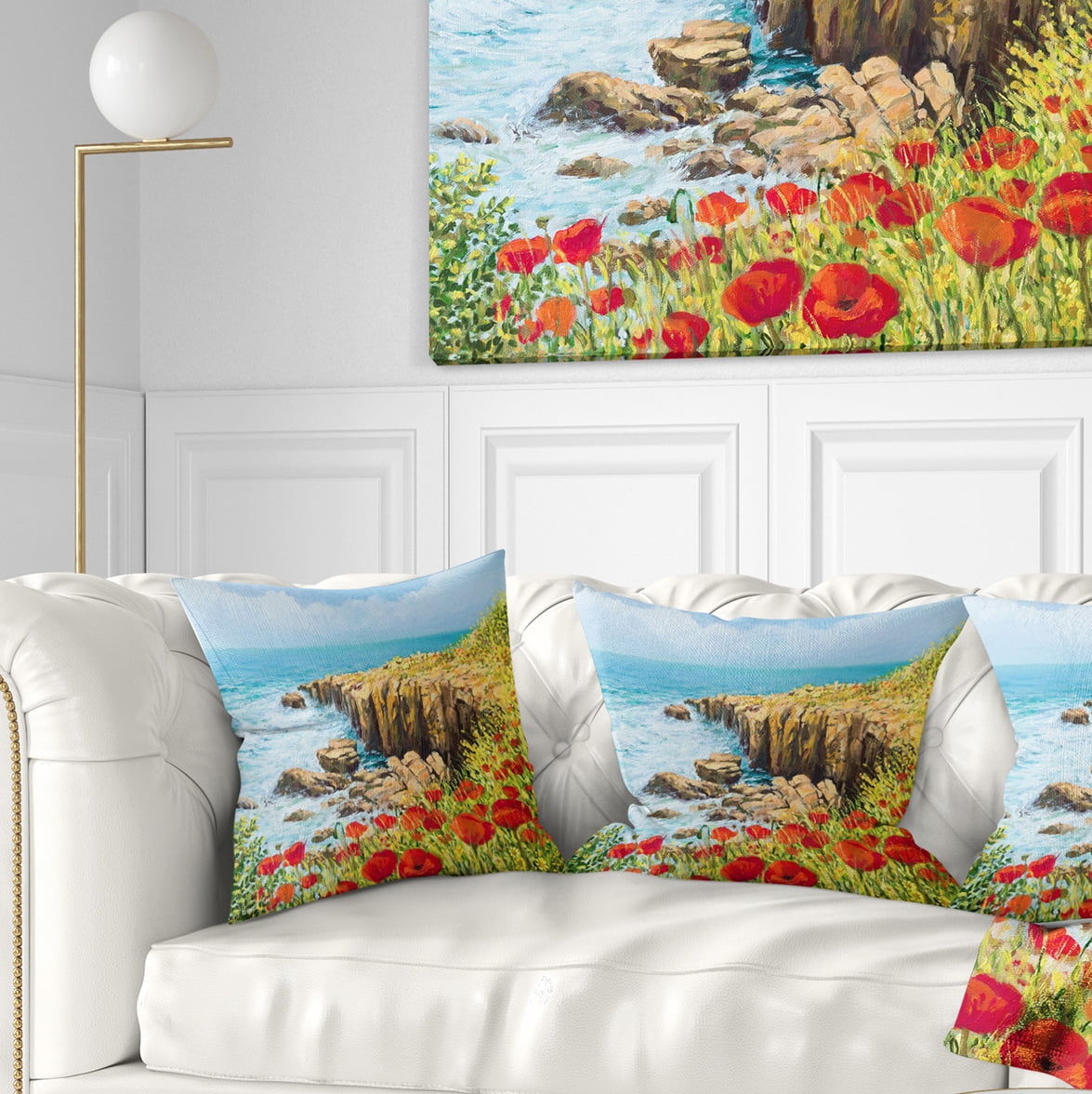 Designart Summer Breeze - Landscape Printed Throw Pillow - 18x18