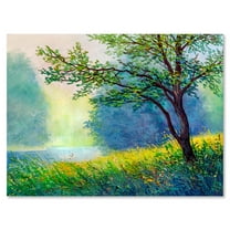 Designart ' Summer Forest With Waterfall and River ' Traditional Canvas Wall Art Print