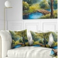 thumbnail image 1 of Designart Summer Forest with Beautiful River - Landscape Printed Throw Pillow - 18x18, 1 of 5