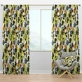 thumbnail image 1 of Designart 'Summer Meadow Pattern, Black silhouettes On White' Mid-Century Modern Blackout Curtain Panel, 1 of 4