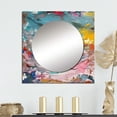 thumbnail image 1 of Designart "Summer Pastel Vibe Abstract Expressionism I" Abstract Painting Square Mirror For Wall Decor - Large Pink Square Printed Wall Mirror Art - Wall Mounted Square Large Mirror, 1 of 5