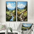 thumbnail image 1 of Designart "Summer Peaks Pastoral Green Mountain Serenity III" Mountains Framed Wall Art Set Of 2 - Green Landscapes Framed Wall Art Set Of 2, 1 of 7