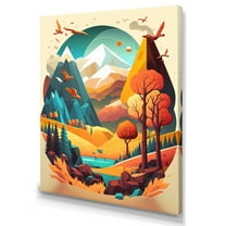 Designart Summer Scene In Modern Vector Canvas Wall Art