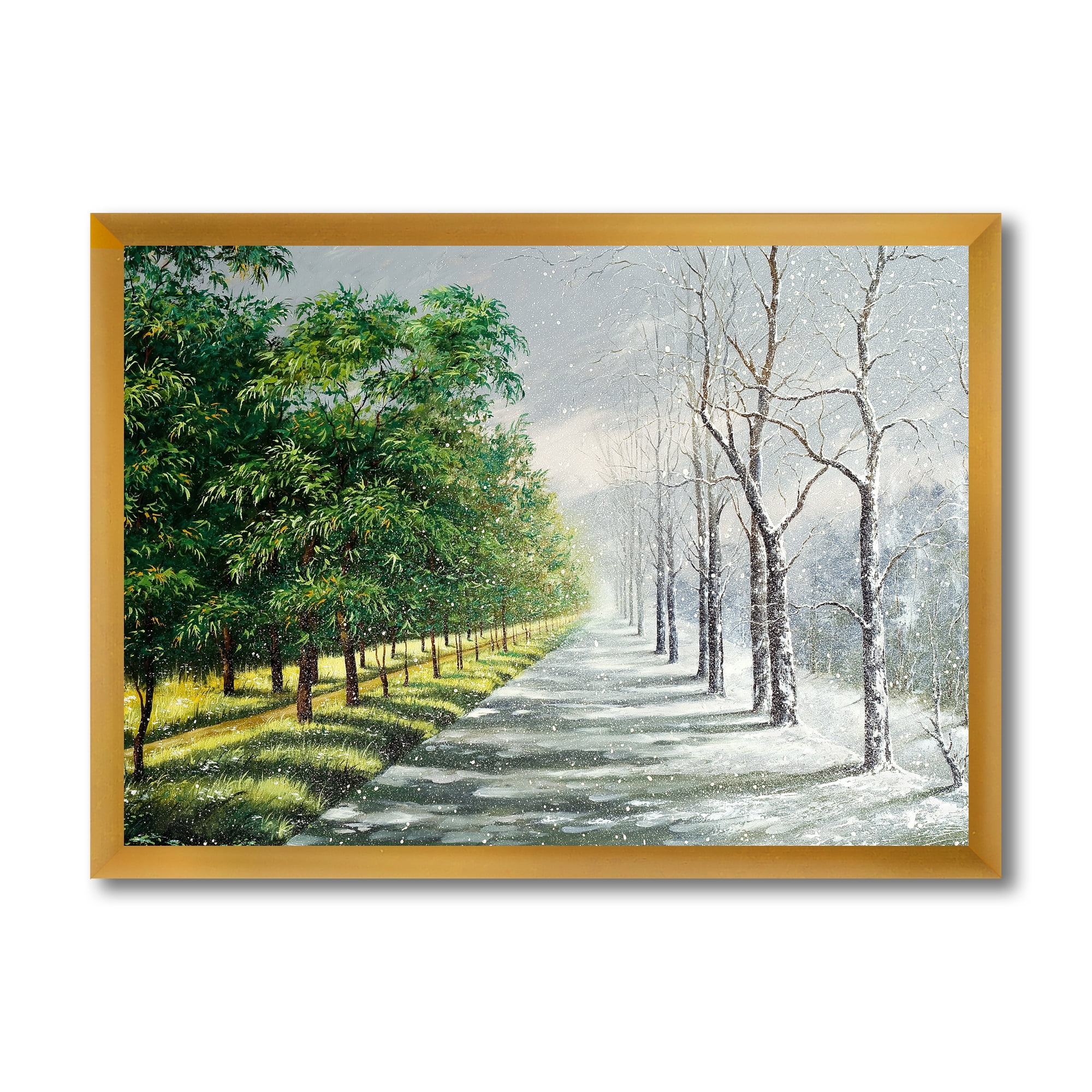 Designart 'Summer and Winter United' Country Framed Art Print