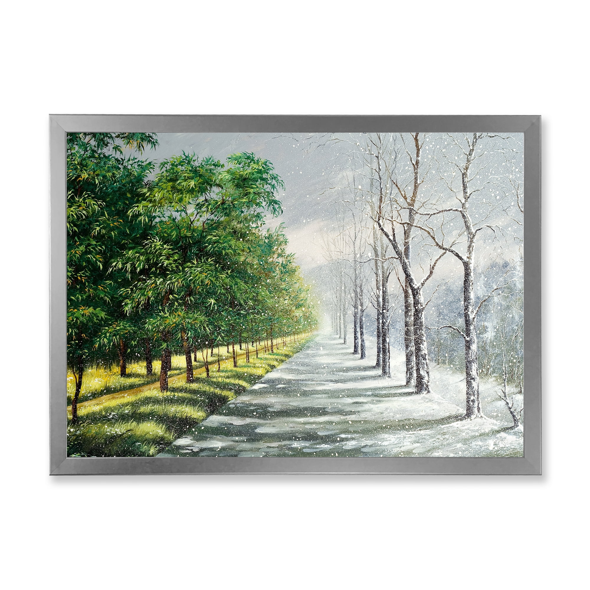 Designart 'Summer and Winter United' Country Framed Art Print