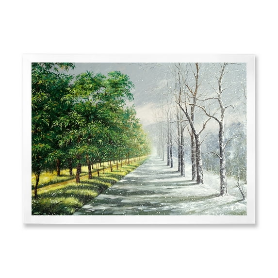 Designart 'Summer and Winter United' Country Framed Art Print