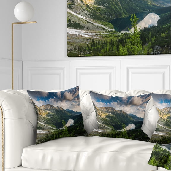 Designart Summer at Polish Tatra Mountains - Landscape Printed Throw Pillow - 16x16