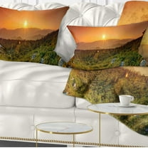 Designart Summer in Mountains Panorama - Abstract Throw Pillow - 12x20