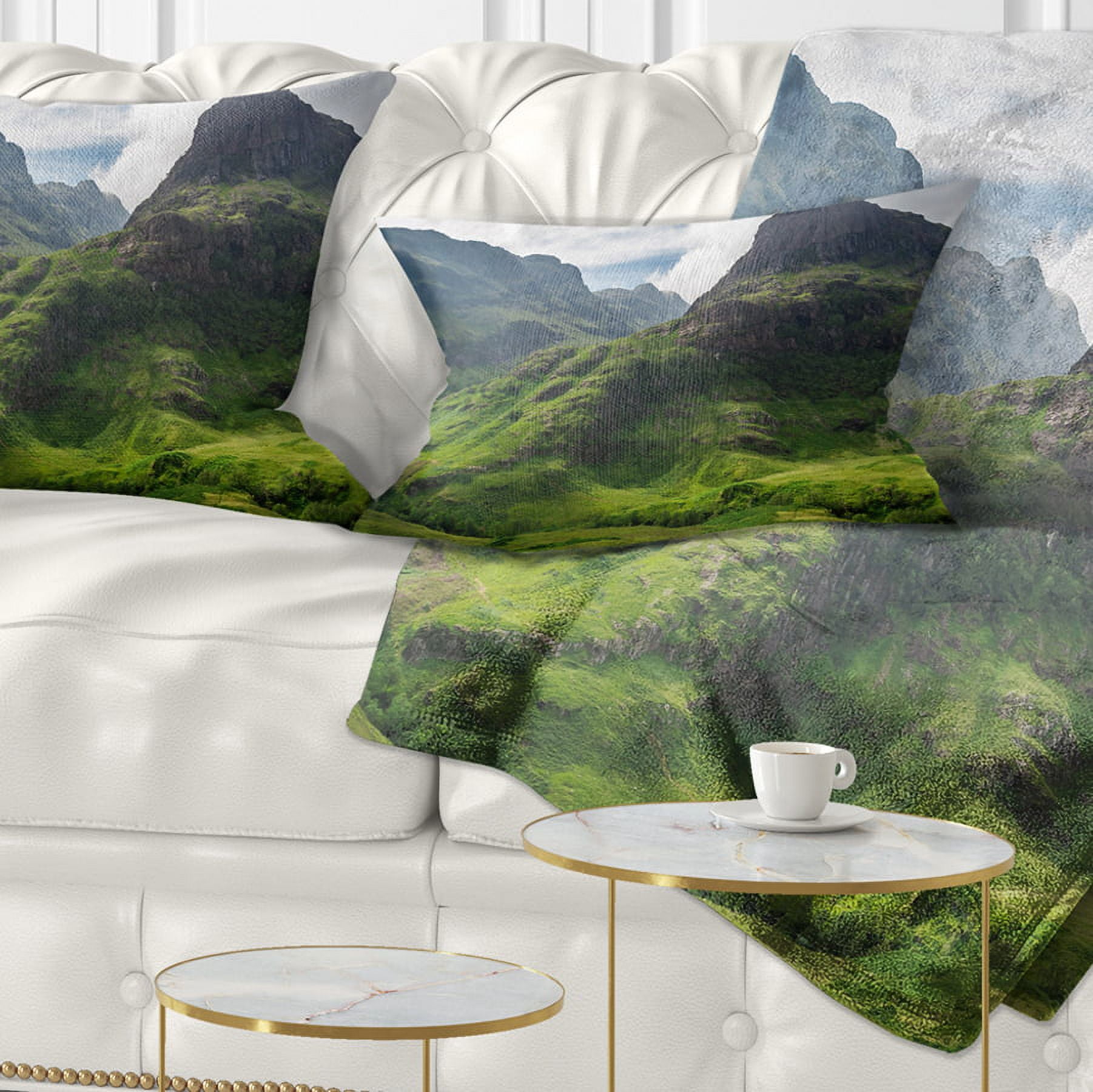 Designart Summer in Scotland - Landscape Photography Throw Pillow - 12x20