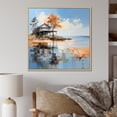 thumbnail image 1 of Designart "Summertime Charm By The Lake And Beach" Lakes Lakehouse Floater Framed Wall Art Prints, 1 of 5
