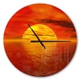 thumbnail image 1 of Designart 'Sun Falling to Yellow Ocean ' Modern wall clock, 1 of 3