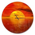 thumbnail image 1 of Designart 'Sun Falling to Yellow Ocean ' Modern wall clock, 1 of 4