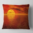 thumbnail image 1 of Designart Sun Falling to Yellow Ocean - Seashore Throw Pillow - 16x16, 1 of 4