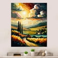 thumbnail image 1 of Designart "Sun Rays Through Clouds I" Landscape Mountains Metal Wall Art, 1 of 5