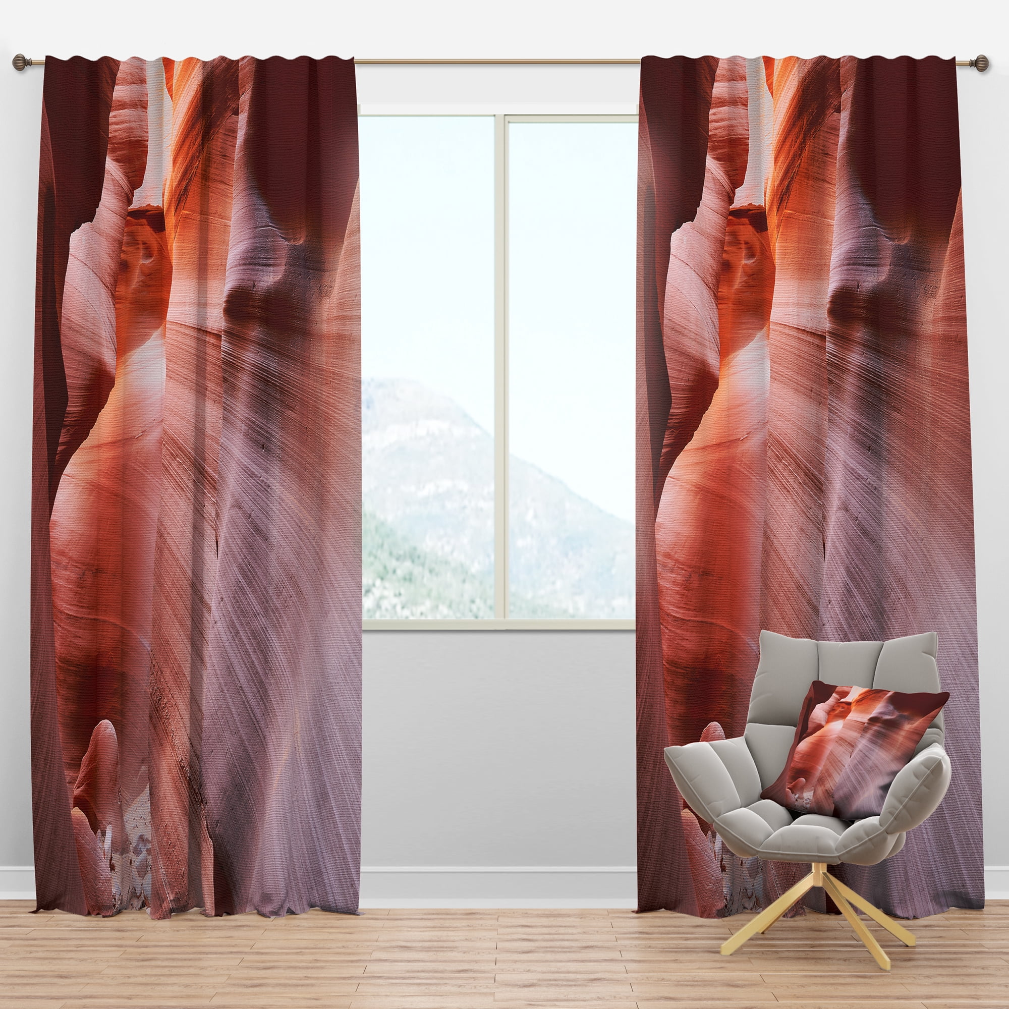 Designart 'Sun Rays in Antelope Canyon' Landscape Blackout Curtain Panel