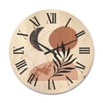 thumbnail image 1 of Designart 'Sun and Moon Shapes In Retro Terracotta Tones I' Modern Wood Wall Clock, 1 of 5