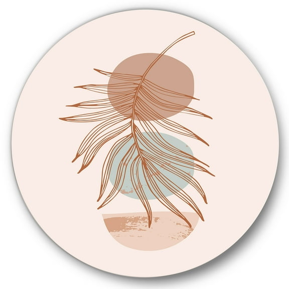 Designart 'Sun and Moon Shapes In Retro Terracotta Tones II' Modern Circle Metal Wall Art 36x36 - Disc of 36