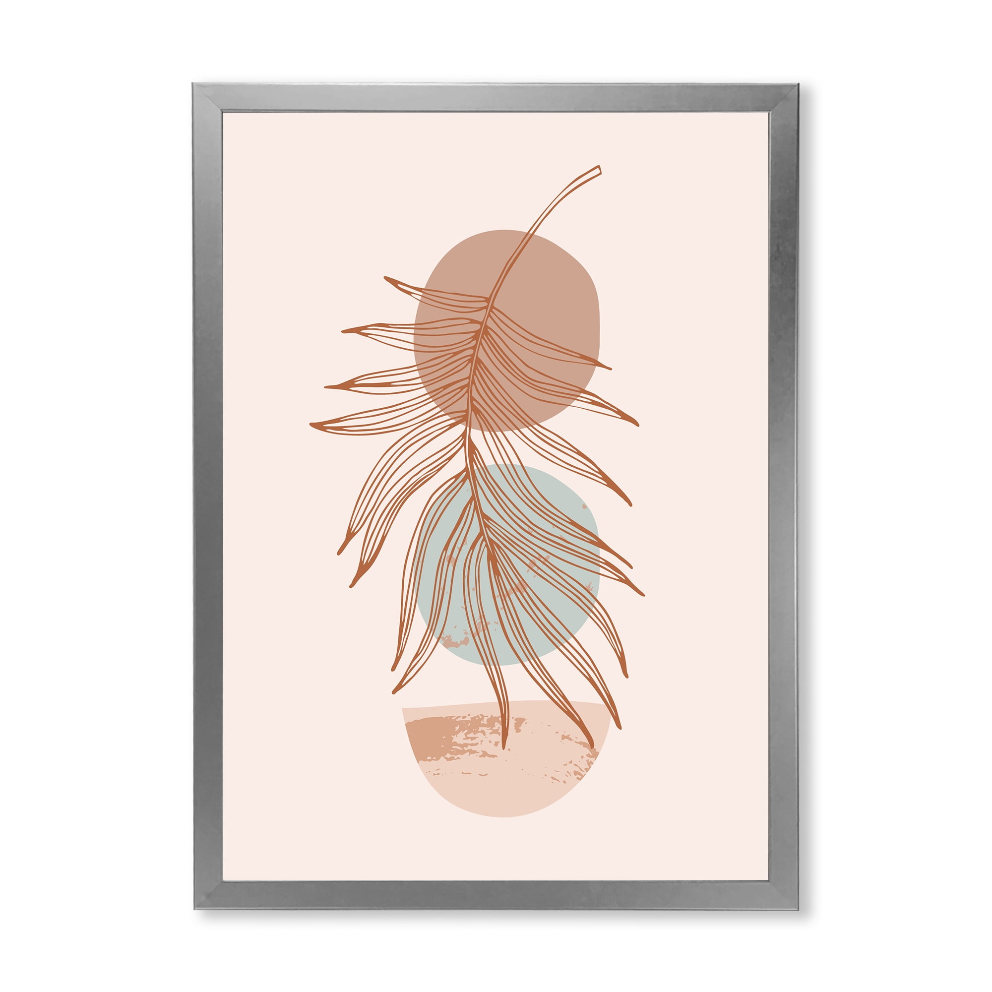 Designart 'Sun and Moon Shapes In Retro Terracotta Tones II' Modern Framed Art Print
