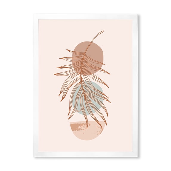 Designart 'Sun and Moon Shapes In Retro Terracotta Tones II' Modern Framed Art Print