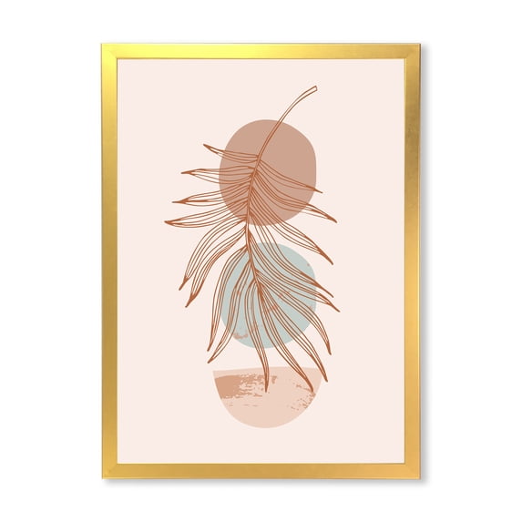 Designart 'Sun and Moon Shapes In Retro Terracotta Tones II' Modern Framed Art Print