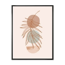 Designart 'Sun and Moon Shapes In Retro Terracotta Tones II' Modern Framed Canvas Wall Art Print