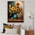 thumbnail image 1 of Designart "Sunflowers Van Gogh s Timeless Masterpiece II" Floral & Botanical Floater Framed Canvas Print, 1 of 7